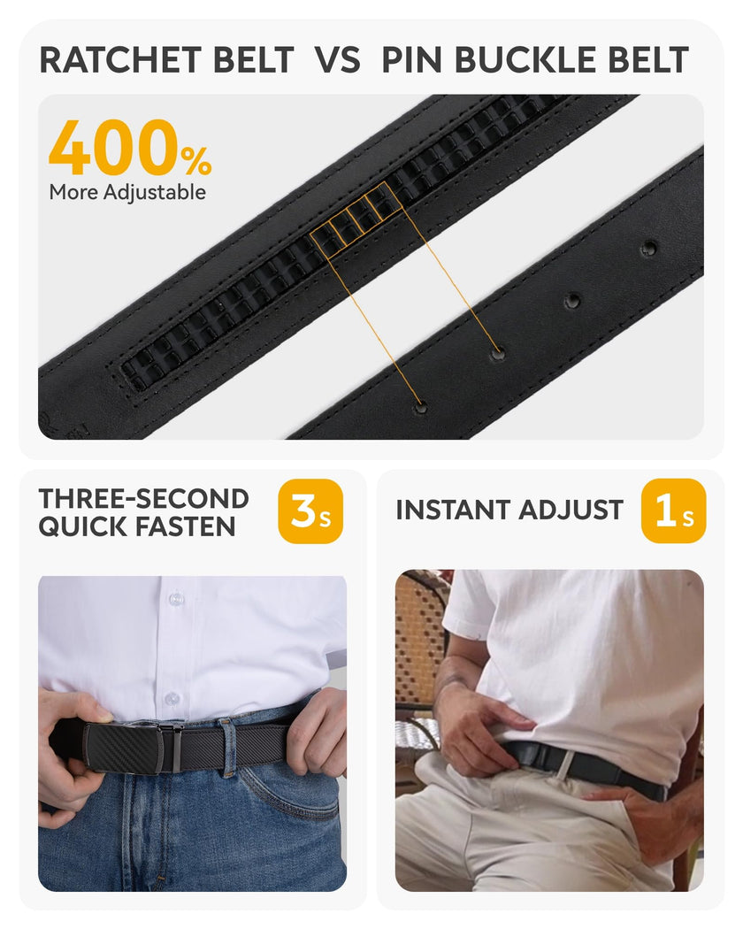 CHAOREN Mens Belt Leather Belts for Men Ratchet Belt, Customizable Fit (35mm) 🍁 All In One Marketplace Canada