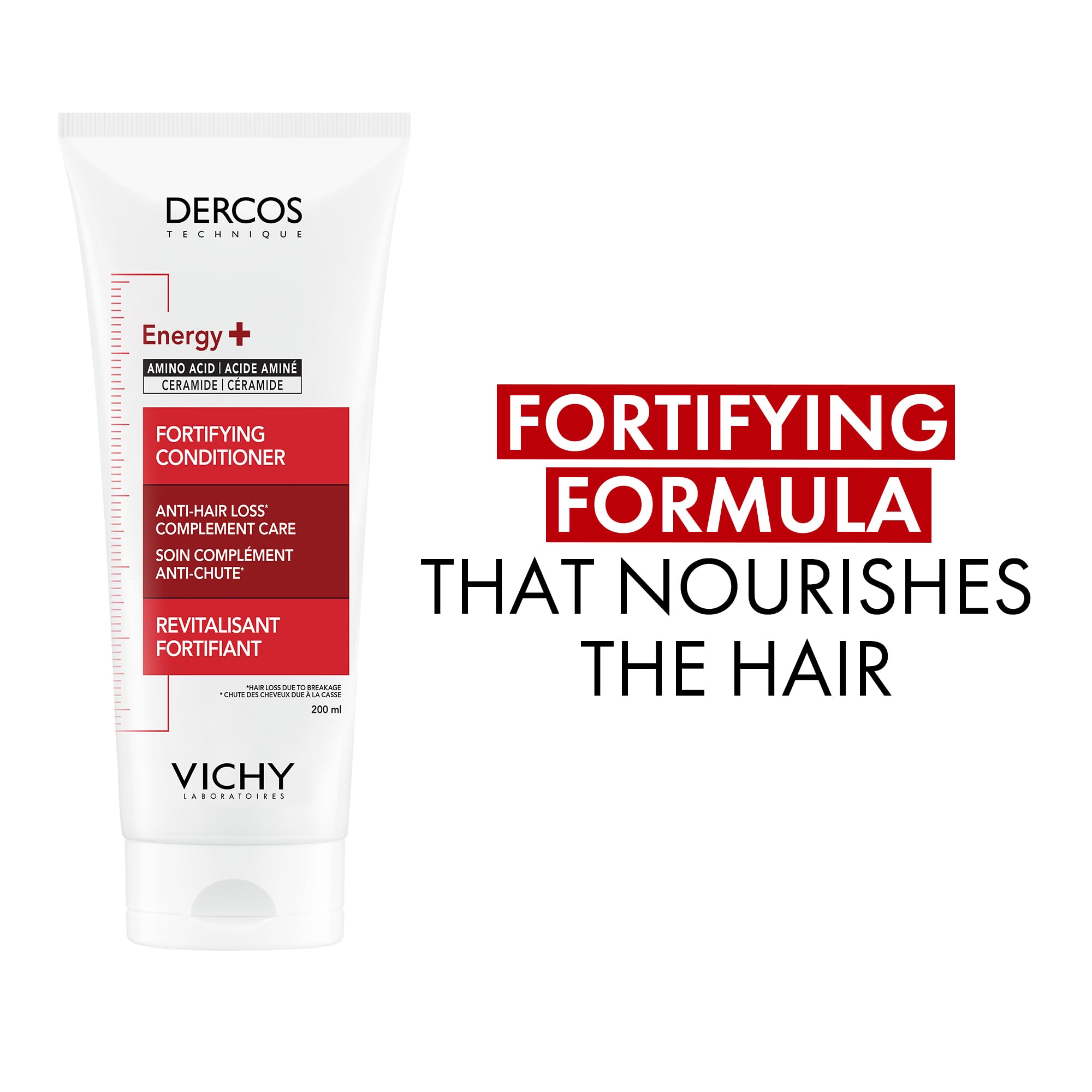 Vichy Dercos Hair Conditioner, Energy+ Fortifying Conditioner for Thin Hair, Adds Strength & Density. Formulated With Amino Acid and Ceramides, Recommended by Dermatologists, 200 ml 🍁 All In One Marketplace Canada