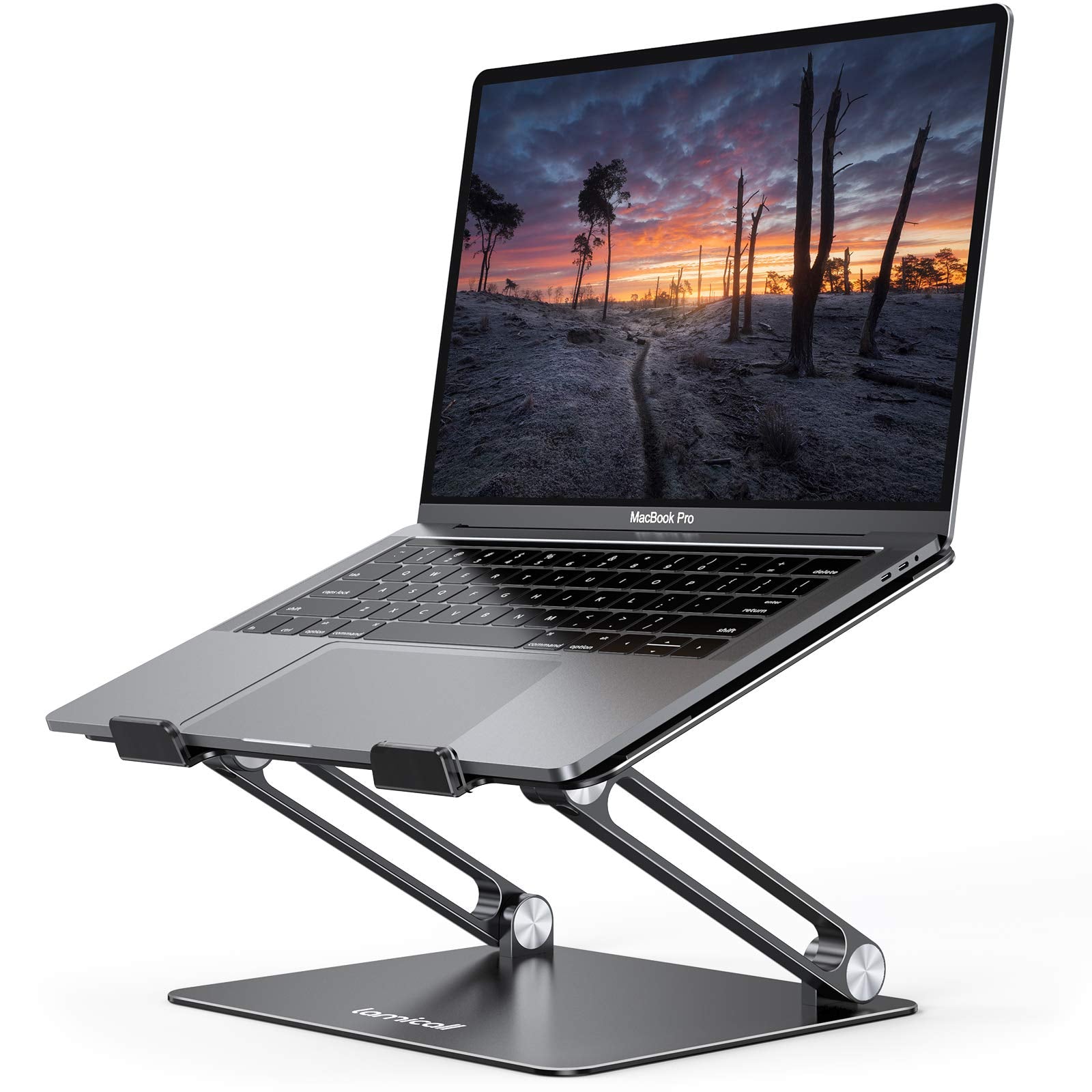 Lamicall Adjustable Laptop Stand, Portable Laptop Riser, Aluminum Laptop Stand for Desk Foldable, Ergonomic Computer Notebook Stand Holder Gift for MacBook Air Pro, More 10-17.3