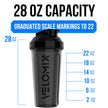 VELOMIX -2 Pack- 28 oz Protein Shaker Bottles for Protein Mixes - 2x Wire Whisk | Leak Proof Shaker Cups for Protein Shakes | Protein Shaker Bottle Pack | Shakers (Transparent & Black - 28oz) 🍁 All In One Marketplace Canada
