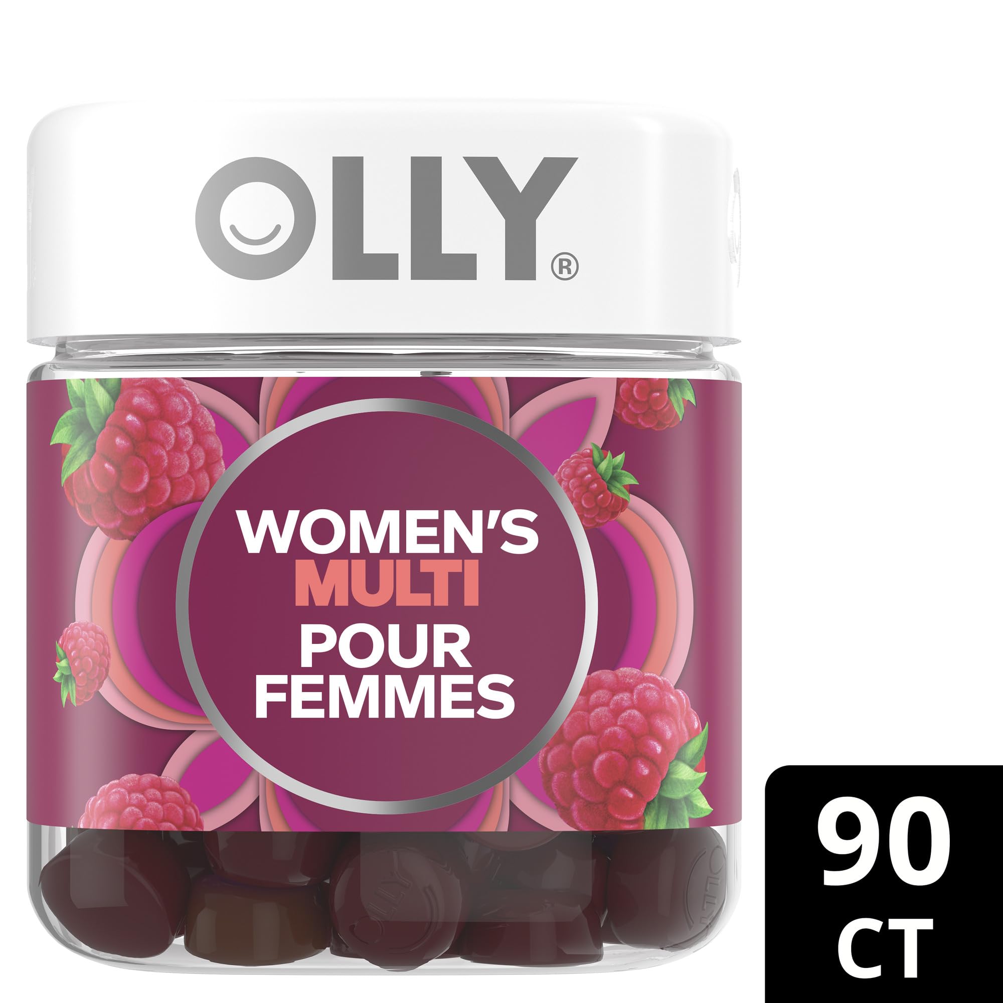 OLLY Women's Multi Gummy Supplement with no artificial flavours and colours Blissful Berry multivitamin to help support women's health 45 day supply, 90 gummies 🍁 All In One Marketplace Canada