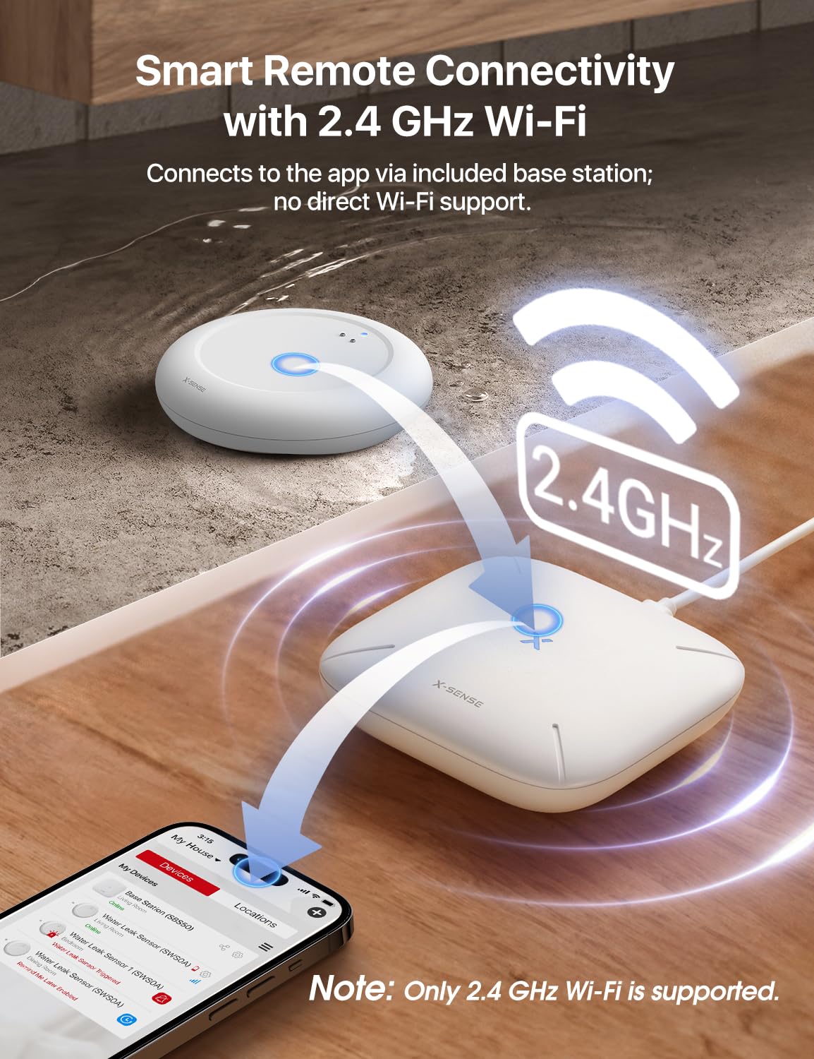 X-Sense Wi-Fi Water Leak Detector Kit, Smart Water Sensor Alarm with App Alerts and Ultra-Slim Design, Water Alarm Leak Detector for Basements, 4 Water Sensors and 1 Base Station, Model SWS0A41 🍁 All In One Marketplace Canada