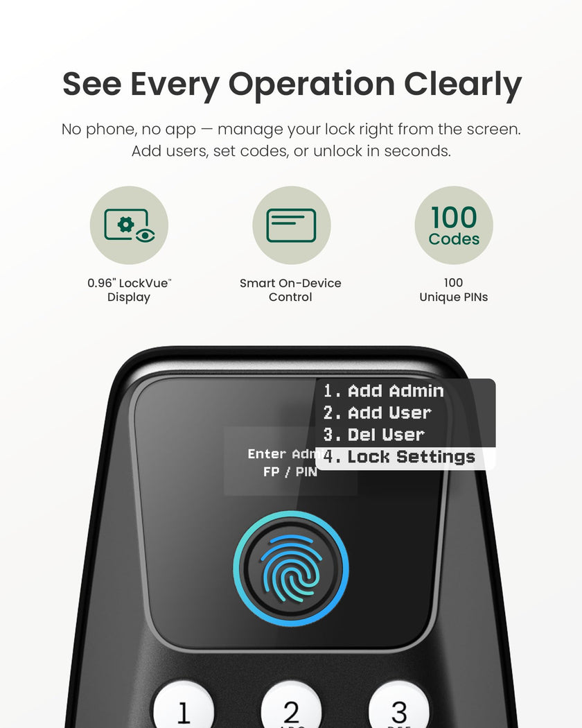 DESLOC C110 Fingerprint Smart Door Lock with Display 🍁 All In One Marketplace Canada