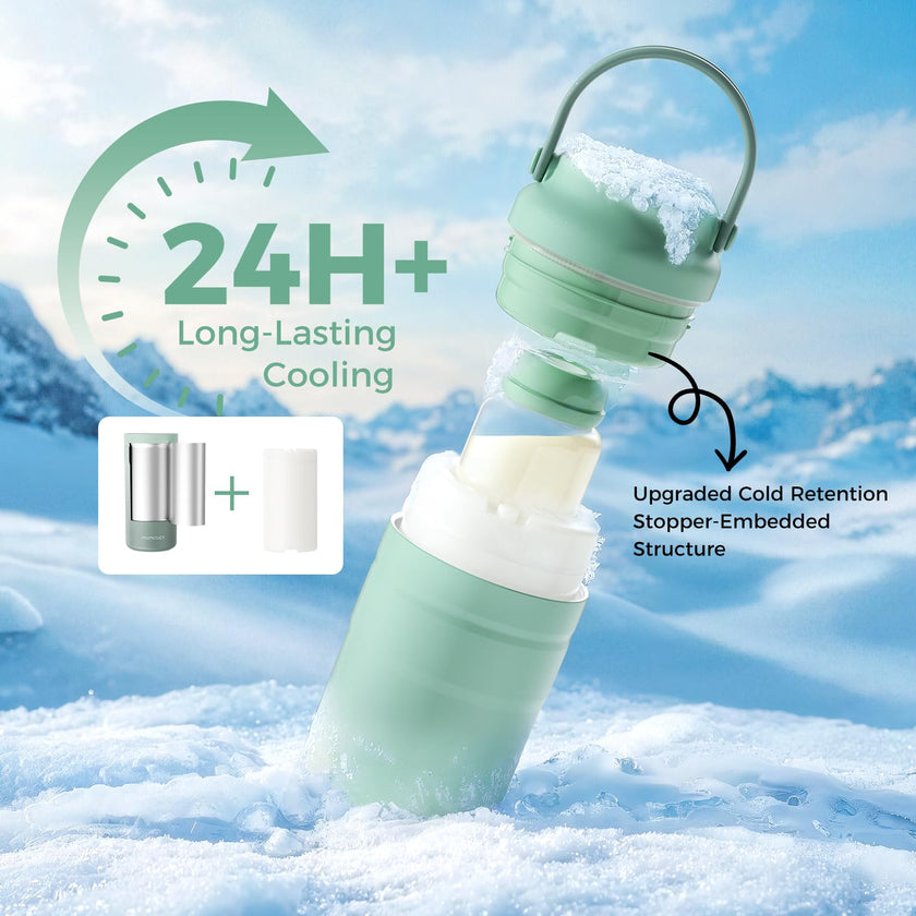 Momcozy Portable Breast Milk Cooler for Travel, 24H Ice-Free Cooling Breastmilk Storage Bottles 12oz Container, Leak Proof Outdoor Small Freezer, Baby Breastfeeding Essential Gift for New Moms 🍁 All In One Marketplace Canada