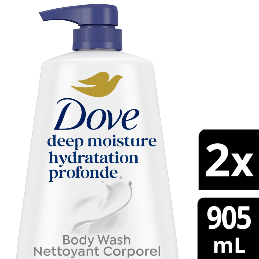 Dove Body Wash Deep Moisture For 24hr Lotion-Soft Skin Moisturizing Skin Cleanser with No Sulfates No Parabens, 905mL (Pack of 2) 🍁 All In One Marketplace Canada