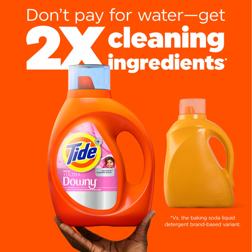 Tide Plus Boost of Ultra Downy Liquid Laundry Detergent, April Fresh Scent, 83 Loads, Laundry Detergent Liquid with Long-Lasting Freshness, 3.4 L 🍁 All In One Marketplace Canada