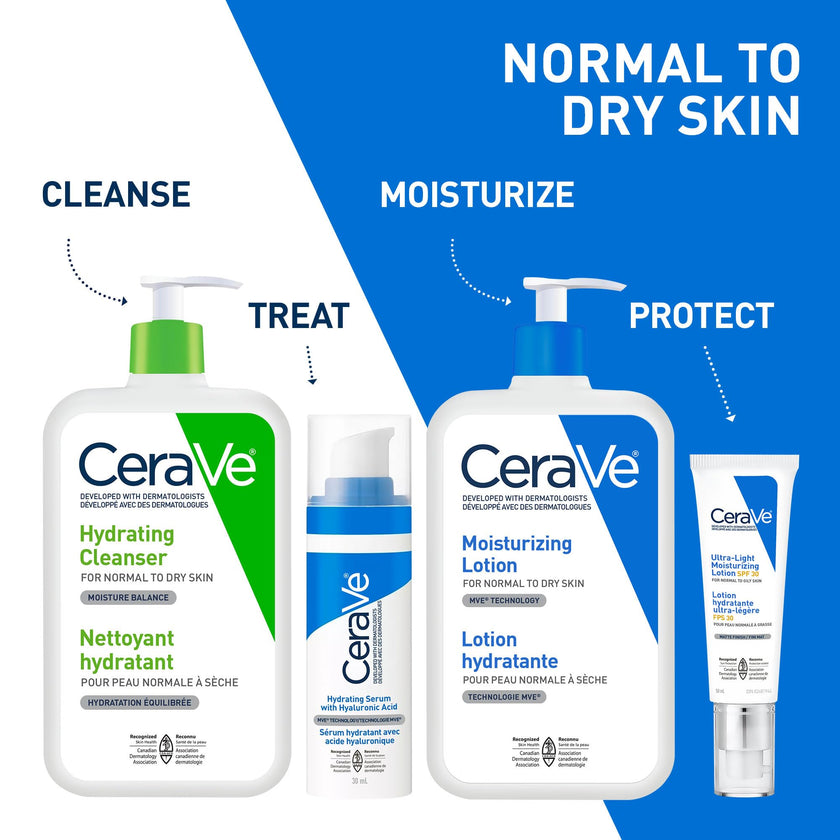 CeraVe Moisturizing Lotion, Daily Lightweight Face & Body Moisturizer with Hyaluronic Acid & Ceramides, Suitable for Dry & Sensitive Skin, Fragrance-Free, Non-Comedogenic & Allergy Tested, 473 mL 🍁 All In One Marketplace Canada