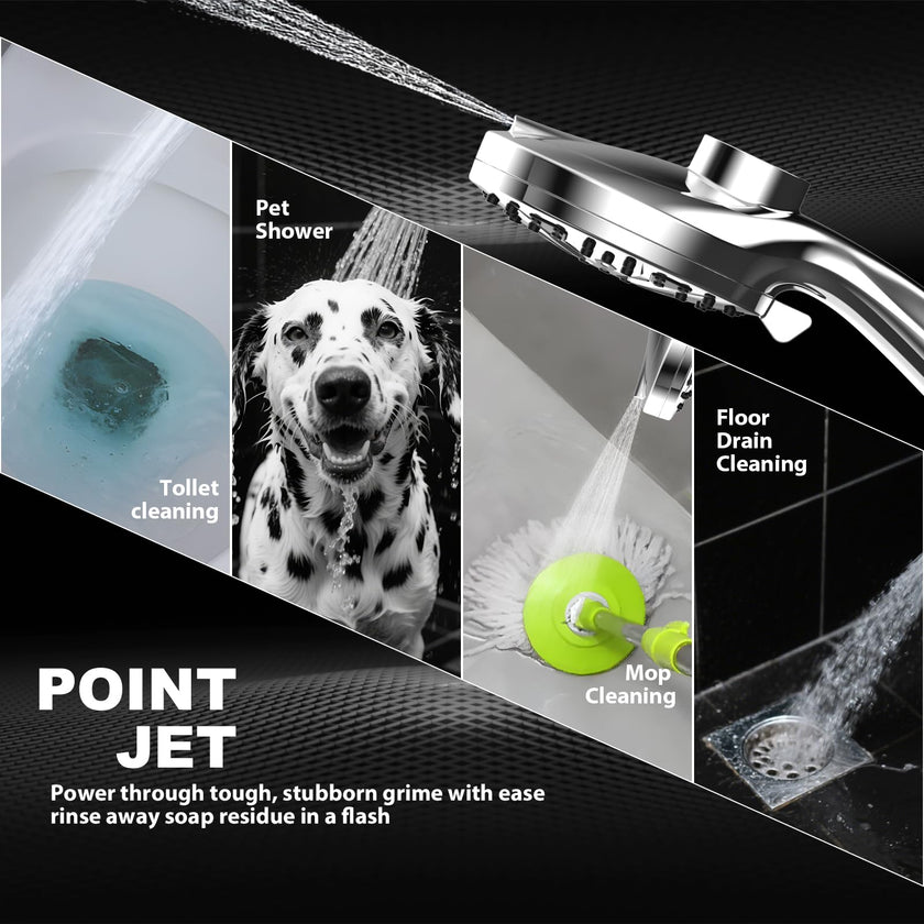 Rain Shower Head with Handheld High Pressure Rainfall Shower Heads with Handheld Spray Combo Adjustable one-piece Stand daul Shower Head Built-in Magnetic Docking and Power Jets（Sliver） 🍁 All In One Marketplace Canada