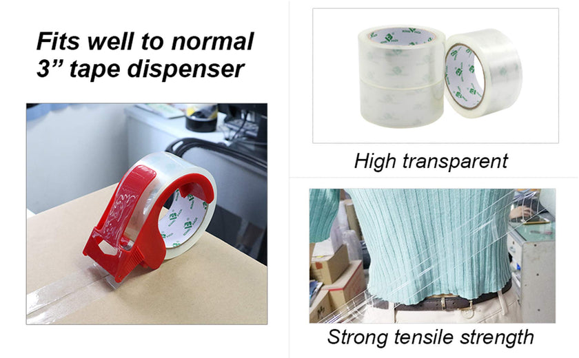 BOMEI PACK Packing Tape, Mailing & Storage Tape Clear, 1.88