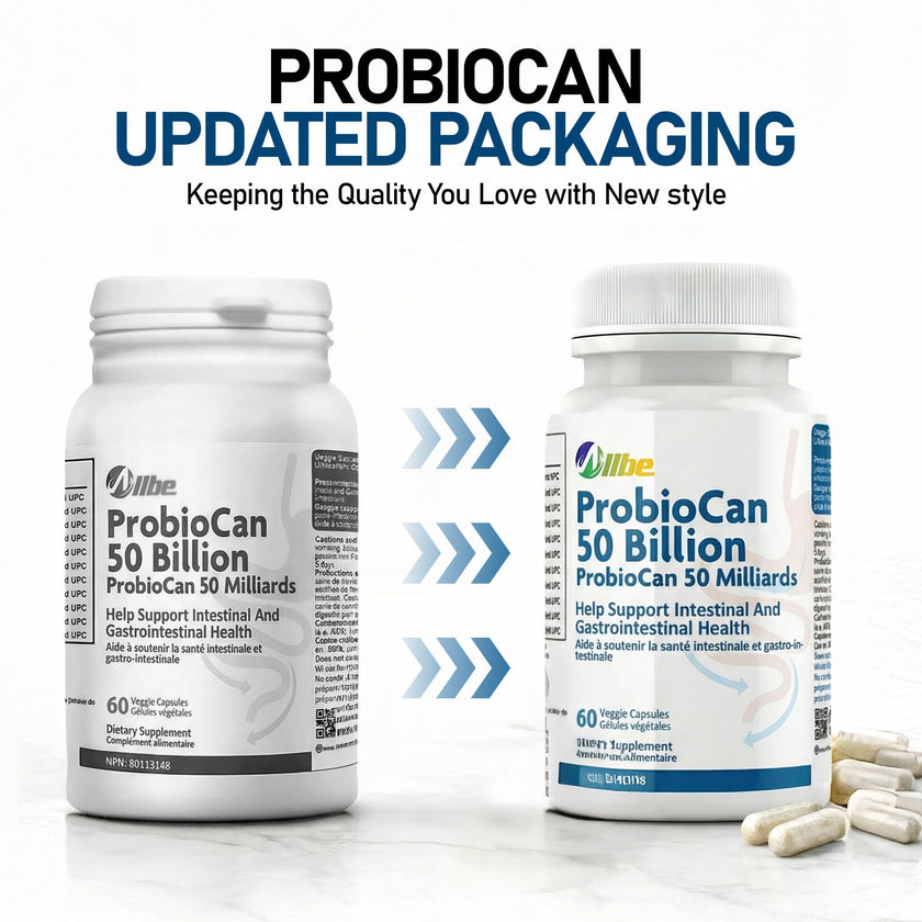 Allbe Probiotics for Men & Womens - 50 Billion CFU with 11 Strains, Lactobacillus, Acidophilus and L. Gasseri - Support Gut Health, Digestion, Weight Management and Bloating Relief - 60 Vegan Capsules, 1 Per Day 🍁 All In One Marketplace Canada