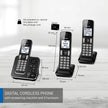 Panasonic DECT 6.0 Expandable Cordless Phone with Answering Machine and Call Block - 3 Cordless Handsets - KX-TGD393CB (Black) 🍁 All In One Marketplace Canada
