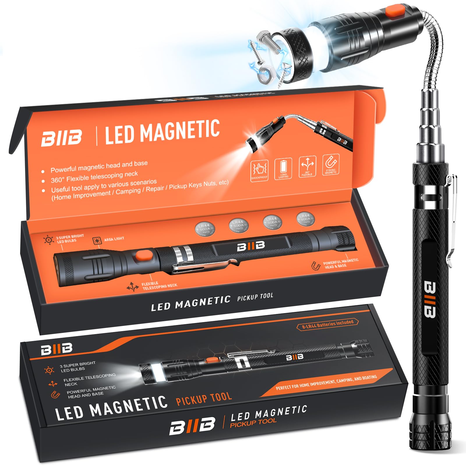 BlIB Gifts for Men, LED Magnetic Pickup Tools Birthday Gifts for Men, Mens Gifts for Him Dad Husband Grandpa, Useful Stocking Stuffers for Adults, Dad Gifts for Mens Who Have Everything, Cool Gadgets 🍁 All In One Marketplace Canada