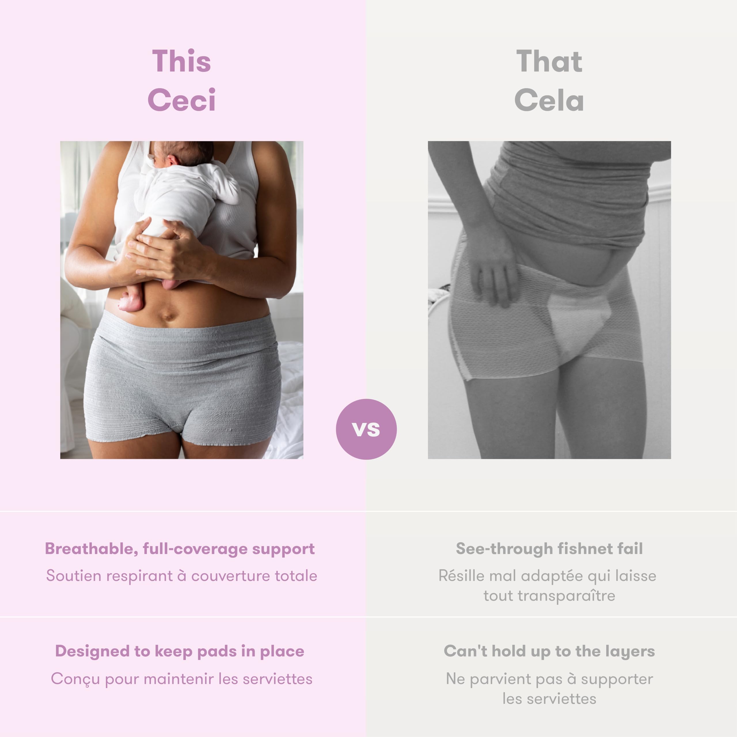 Frida Mom Women's Postpartum Underwear, Disposable Boyshort Underwear, Seamless with Stretchy Support, Postpartum Essentials, Size Petite (Waist 58–86 cm Stretched), 8 Count, Feminine Care, Grey 🍁 All In One Marketplace Canada