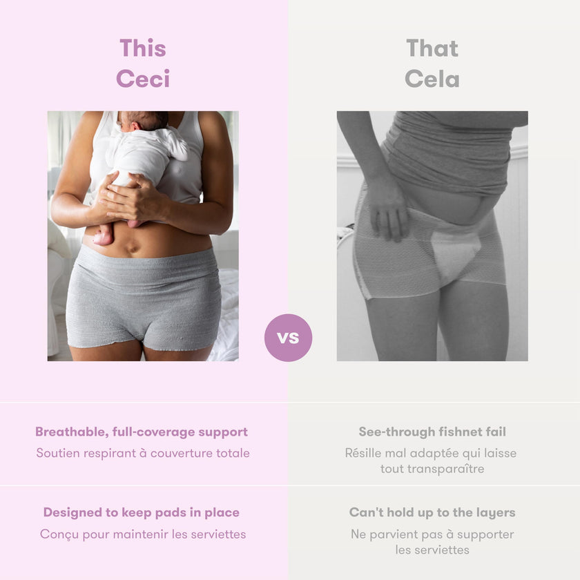 Frida Mom Postpartum Disposable Underwear, Microfiber Boyshort Cut Underwear - Size Regular (8ct) Grey 🍁 All In One Marketplace Canada