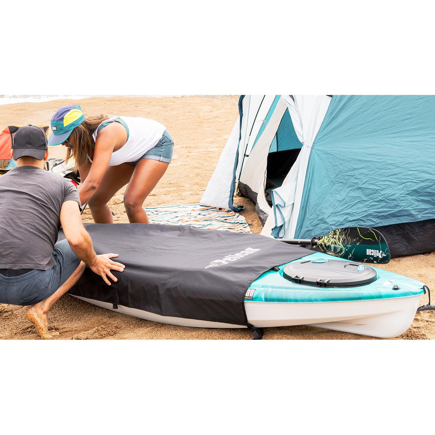 Pelican Sport - Cockpit Drape - for Kayak Up to 34 inches (86.36 cm) - Keep The Dust, Sand and Spider Webs Out of Your Sit-in Kayak - Easy to Use - PS1999-00 🍁 All In One Marketplace Canada