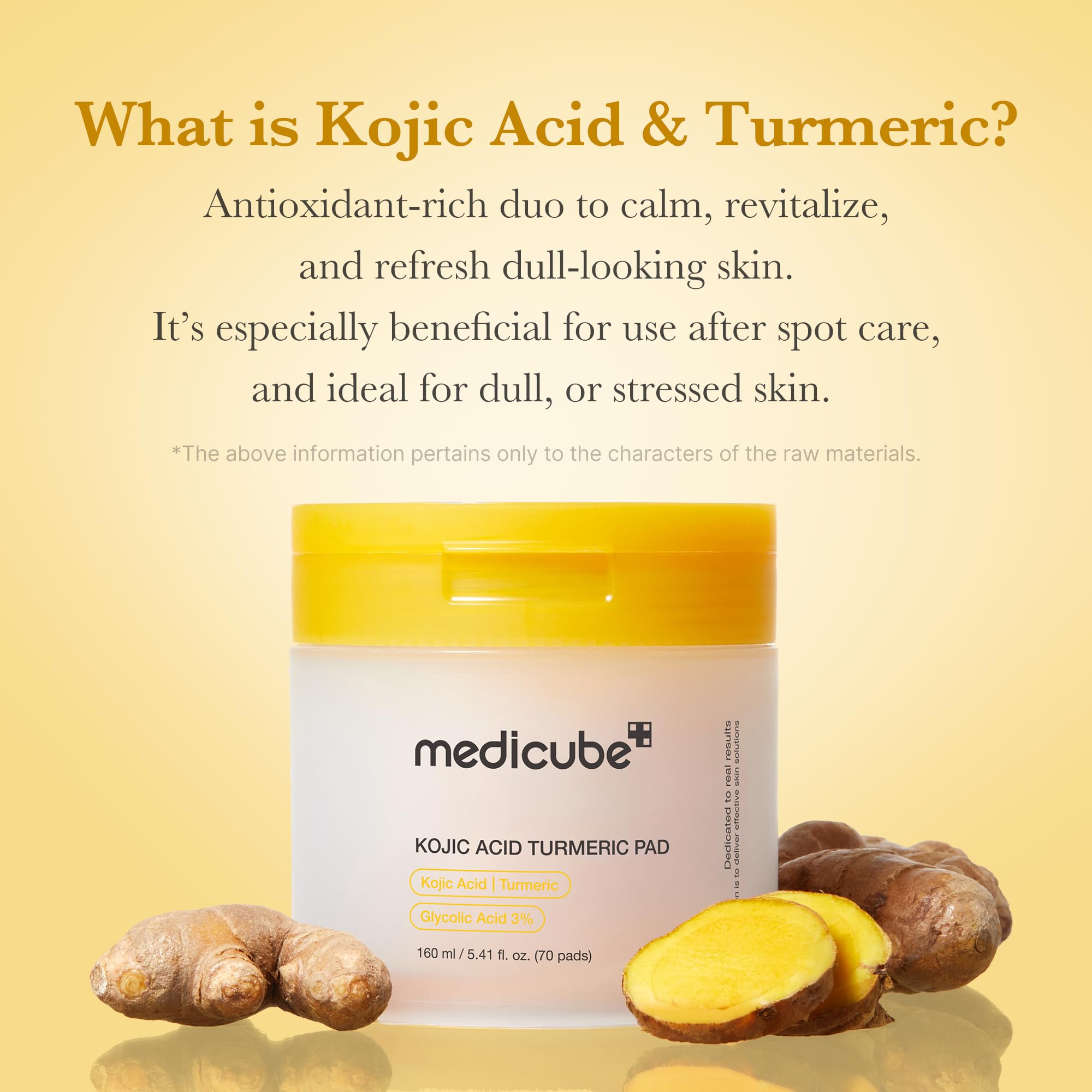 medicube Kojic Acid Turmeric Clarifying Toner Pad for Troubled Skin & Use After Spot Care, Soothing & Calming with Kojic Acid, Turmeric, Niacinamide & Glycolic Acid, Korean Skin Care, 70 Pads, 1 Pack 🍁 All In One Marketplace Canada