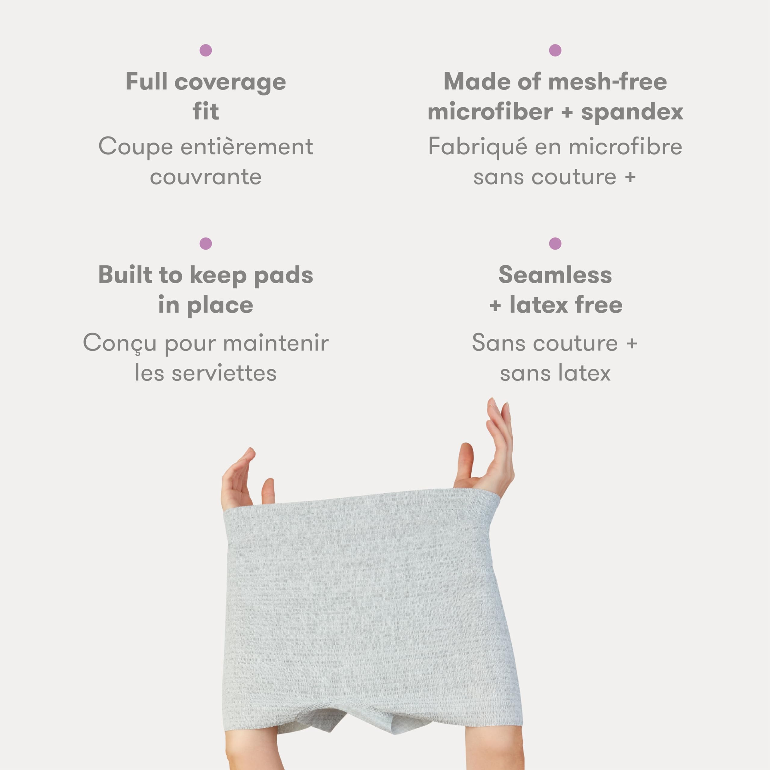 Frida Mom Postpartum Disposable Underwear, Microfiber Boyshort Cut Underwear - Size Regular (8ct) Grey 🍁 All In One Marketplace Canada