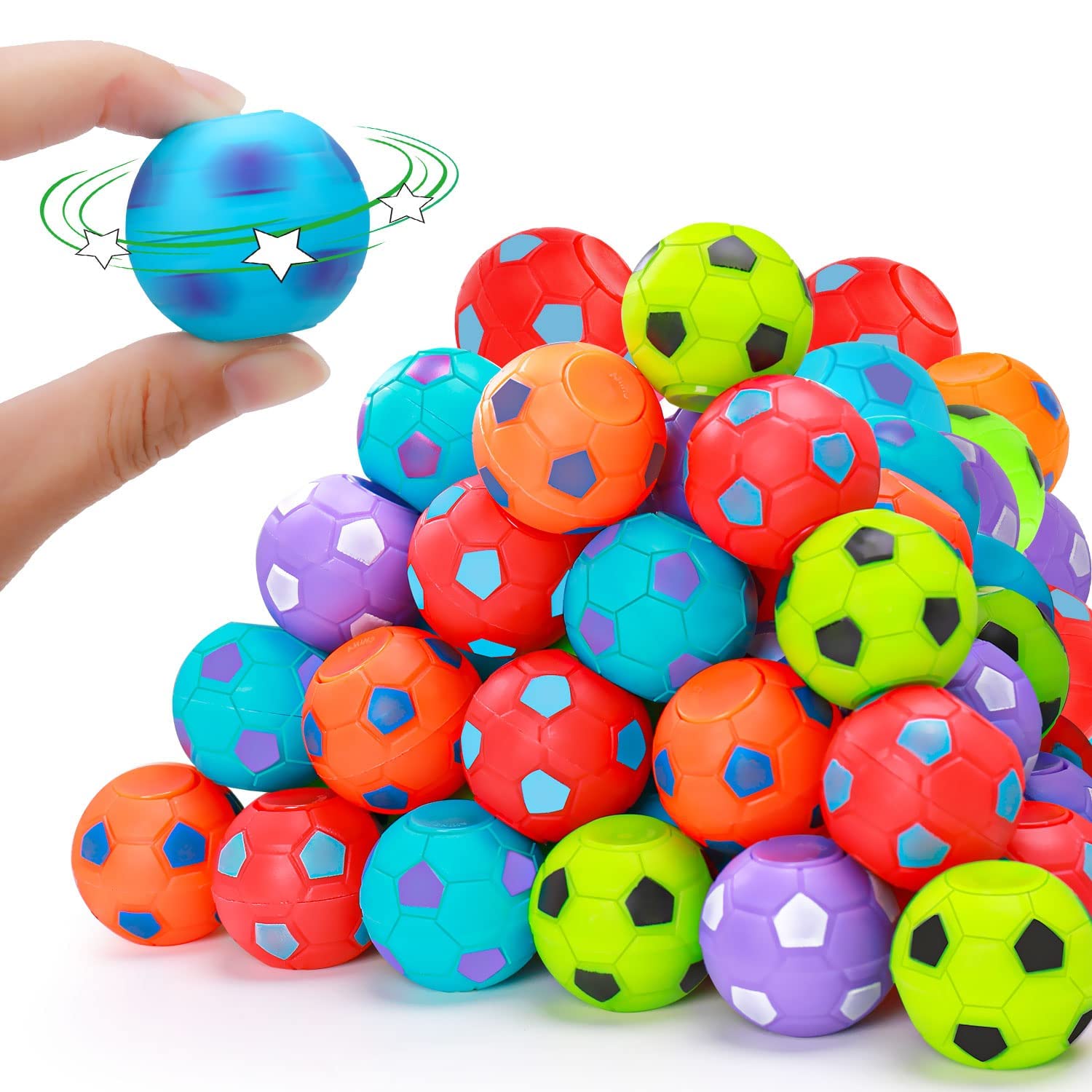40 Pcs Mini Soccer Fidget Toy, Mini Spinner Balls Bulk Party Favor Toys for Kids 4-8, Goodie Bag Stuffers Sensory Classroom Class Treasure Carnival Bulk for Boys Girls Toddler 3 4 5 6 7 8 Years Old 🍁 All In One Marketplace Canada