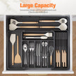 Ceecysaa Cutlery Organizer with 2 Removable Knife Blocks, Expandable Utensil Tray,Adjustable Cutlery Tray Drawer Organizer for Spoons, Knives, Kitchen Organizers and Storage,ABS,Black(6-9 Slots) 🍁 All In One Marketplace Canada