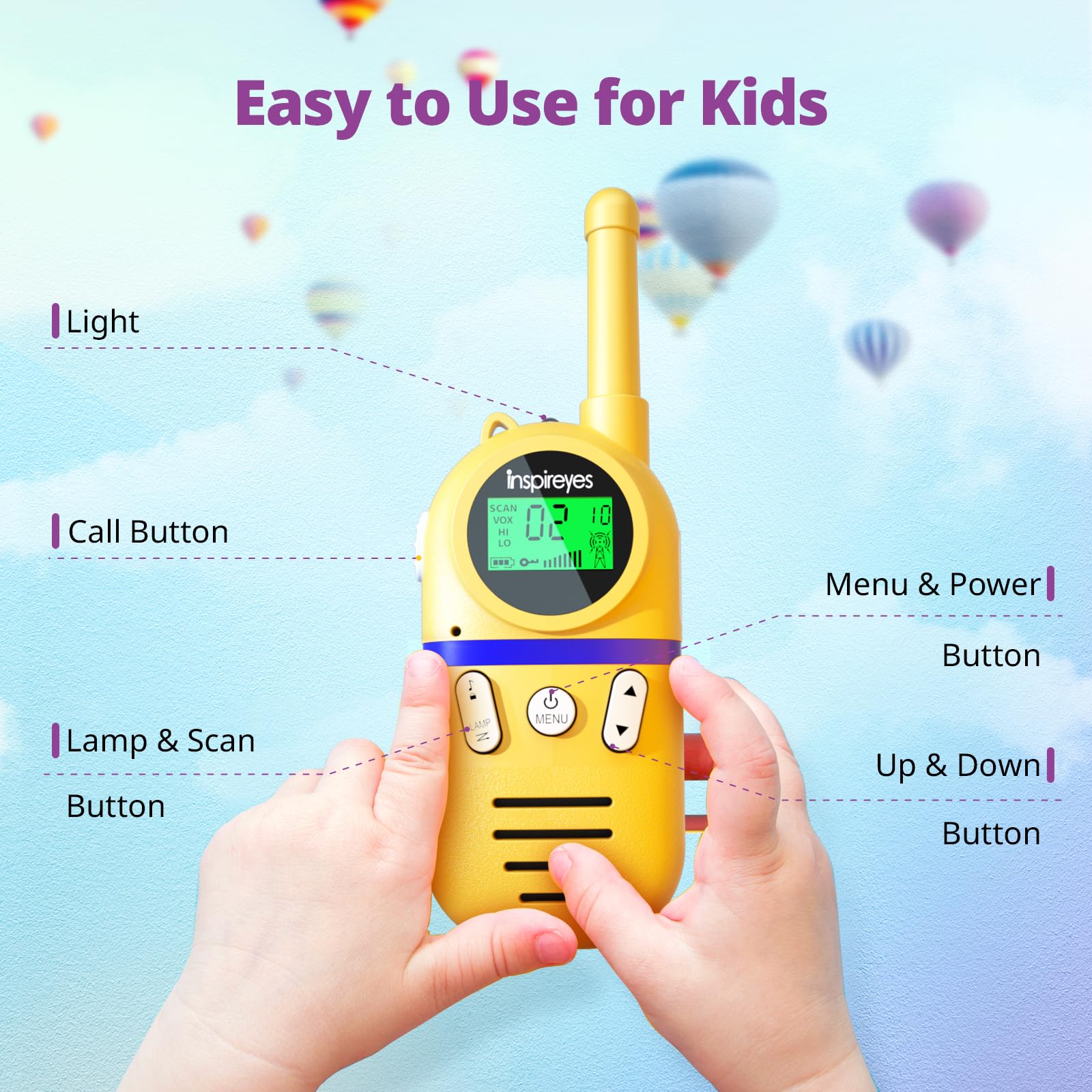 Inspireyes Walkie Talkies for Kids Rechargeable, 48H Working Time 3 Miles Range 22 Channels 2 Way Radio, Outdoor Camping Toys, Family Games,3 Pack 🍁 All In One Marketplace Canada