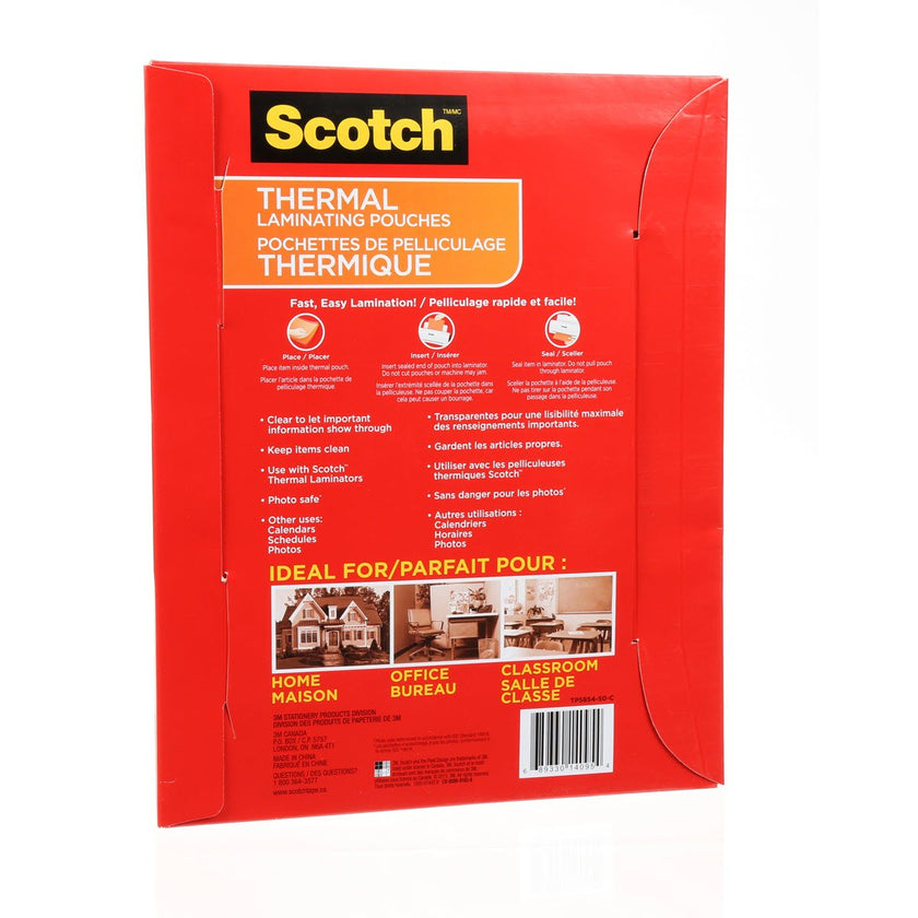 Scotch Thermal Laminating Pouches, 8.97 in x 11.45 in Laminating Sheets, 5-Mil Thick, 50 Pouches 🍁 All In One Marketplace Canada