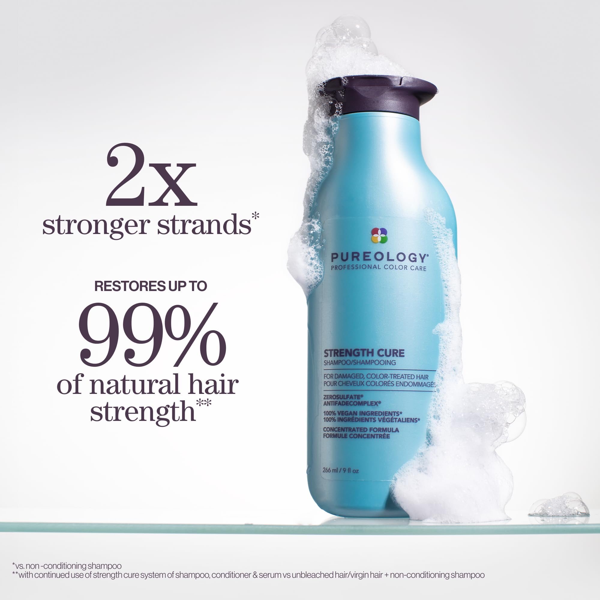 Pureology Strength Cure Shampoo, Strengthening & Repair for Damaged Color-Treated Hair, Plant-Based Protein, Vegan, Sulfate-Free 🍁 All In One Marketplace Canada
