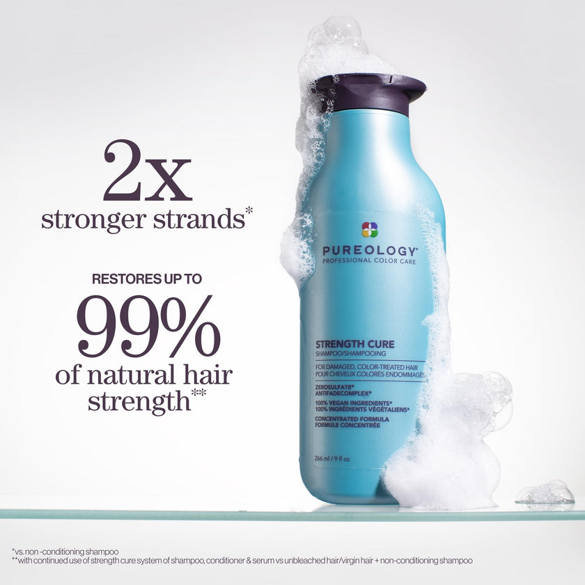 Pureology Strength Cure Shampoo, Strengthening & Repair for Damaged Color-Treated Hair, Plant-Based Protein, Vegan, Sulfate-Free 🍁 All In One Marketplace Canada