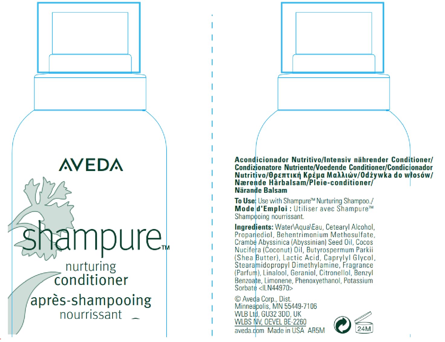Aveda Shampure Nurturing Conditioner for Fine to Medium Hair | Lightweight Conditioner | 98% Naturally Derived* | Calming Aroma of Lavender & Ylang Ylang, 250ml 🍁 All In One Marketplace Canada