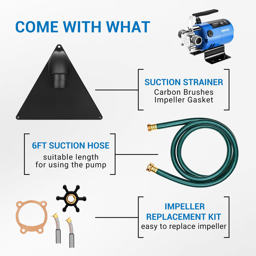 Water Transfer Pump: DEKOPRO Transfer Pump Electric Water Pump Utility Pump Rain Barrel Garden Hose Pump 115V 🍁 All In One Marketplace Canada