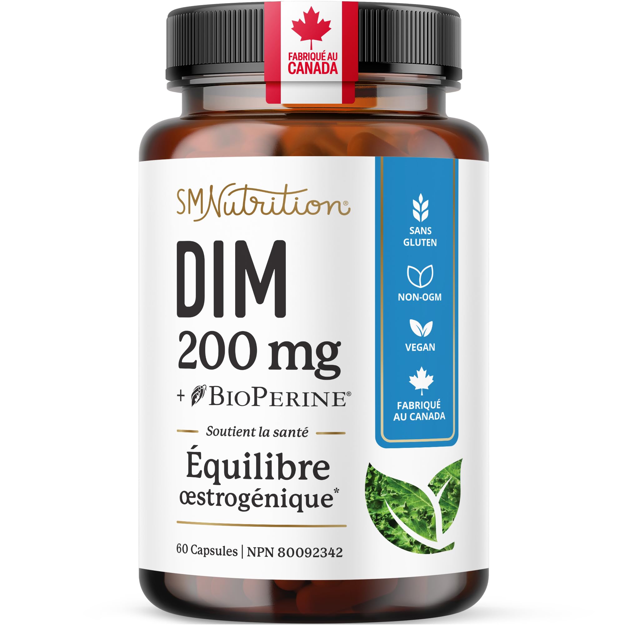 DIM Supplement 200 mg | Estrogen Balance for Women & Men | Hormonal Acne, Hormone Balance, PMS, Bloating, Antioxidant & Menopause Supplements for Women | Canadian Made, Vegan Diindolylmethane | 60 Ct 🍁 All In One Marketplace Canada
