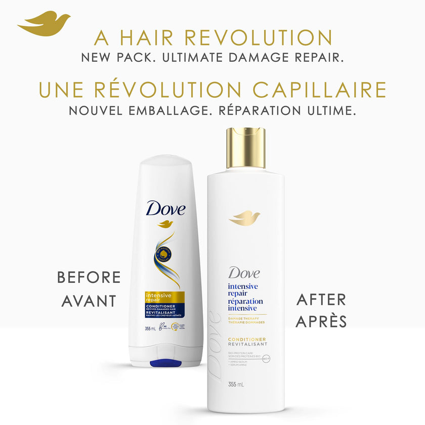 Dove Intensive Repair Shampoo & Conditioner for Damaged Hair, with Liquid Bio-Protein Care technology, 355ml (2 Shampoo + 2 Conditioner) 🍁 All In One Marketplace Canada