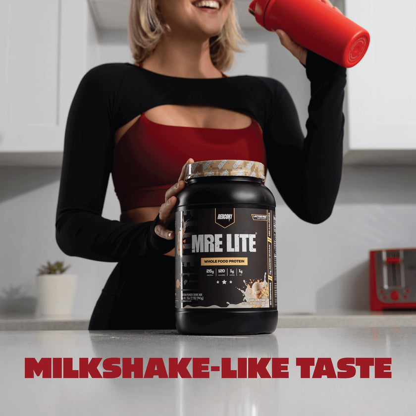 REDCON1 MRE Lite Meal Replacement Powder, Vanilla Milkshake - Animal Based Whole Food Protein Blend with MCT Oil + Pea Protein - Keto Friendly, Low Carb & Whey Free Protein Supplement (1.92 lbs) 🍁 All In One Marketplace Canada