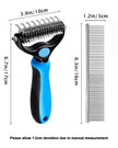 Dog and Cat Brush for Shedding and Dematting - Deshedding Undercoat Rake for Long Haired Dogs and Cats, Double Sided Pet Grooming Brush with Steel Comb, Blue 🍁 All In One Marketplace Canada