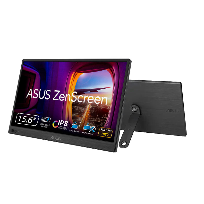 ASUS ZenScreen 15.6” Portable Monitor for Laptop (MB169CK) - Dual USB-C, Mini-HDMI, Plug & Play External Screen for Travel Dual Setup, Full HD, IPS, Anti-Glare Surface, 360° Kickstand, 3yr Warranty 🍁 All In One Marketplace Canada
