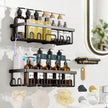 Veken Large Capacity Shower Caddy 3-Pack, No Drilling Adhesive Rack with Soap Holder, Rustproof & Waterproof Shelves, Bathroom Organizers and Storage, Wall-Mounted Kitchen & Home Decor, Black 🍁 All In One Marketplace Canada