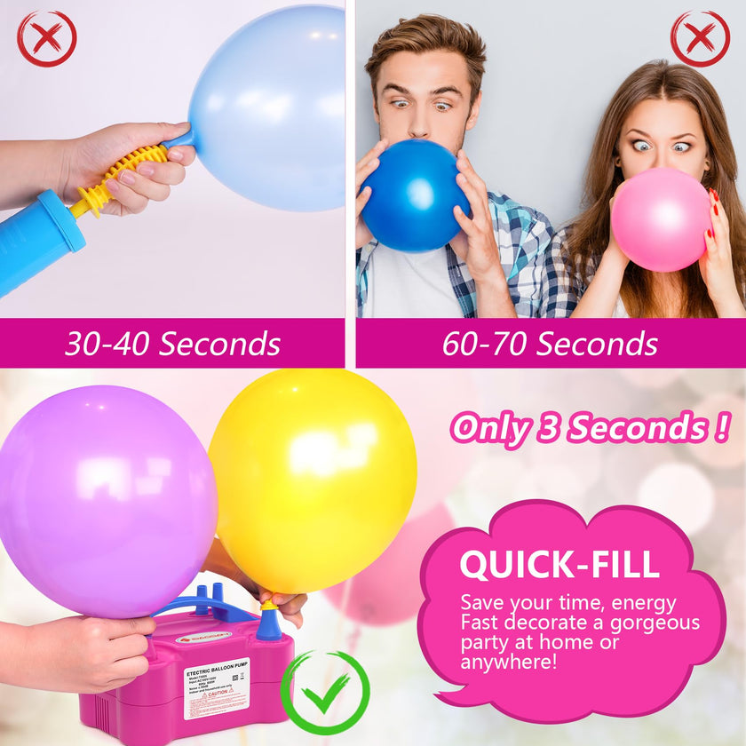IDAODAN Electric Balloon Pump, Portable Electric Balloon Blower Machine Inflator Air Pump Dual Nozzle110V 600W for Party Decorations 🍁 All In One Marketplace Canada
