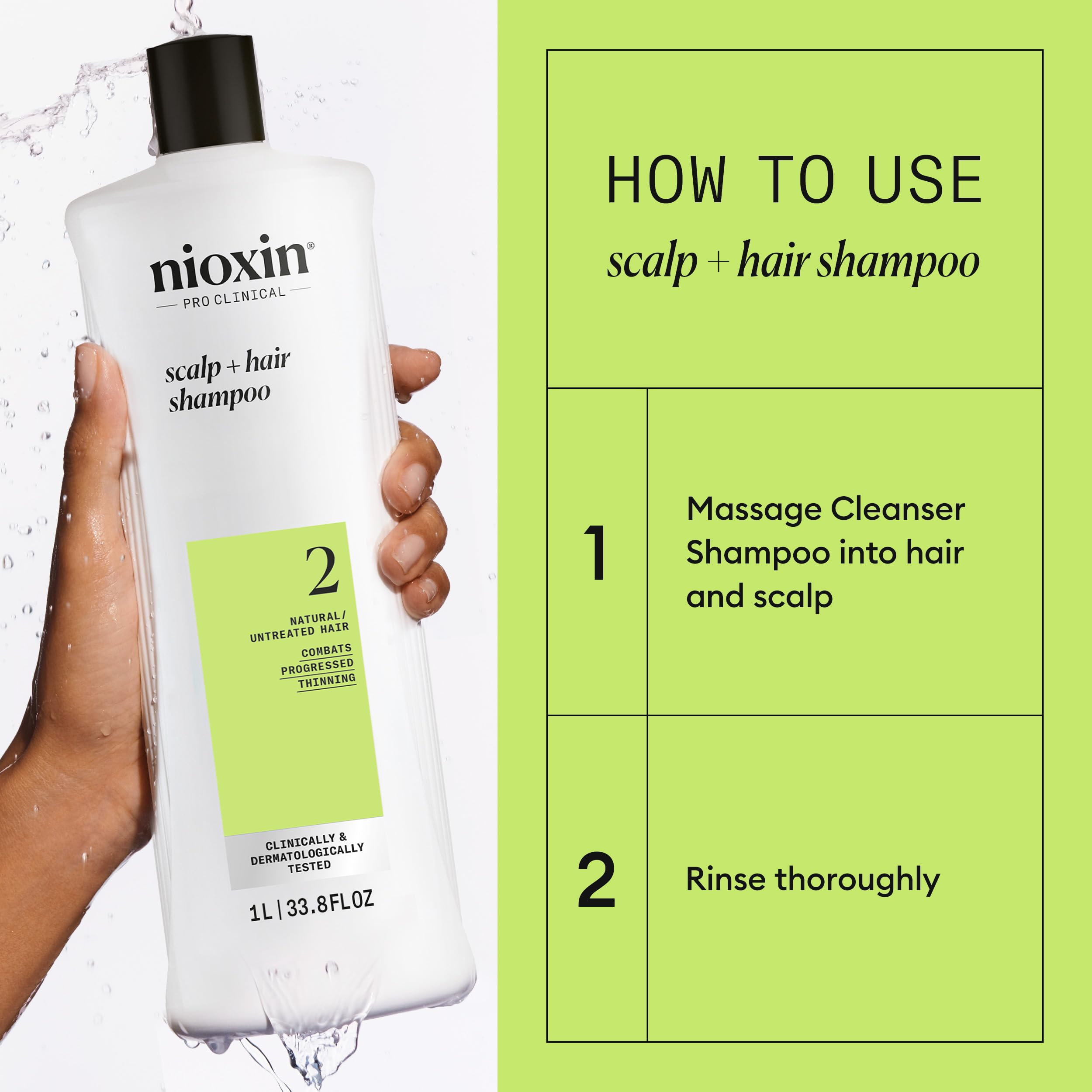 Nioxin Scalp + Hair Thickening System 2 Shampoo, For Natural Hair with Progressed Thinning, 33.8 fl oz (Packaging May Vary) 🍁 All In One Marketplace Canada