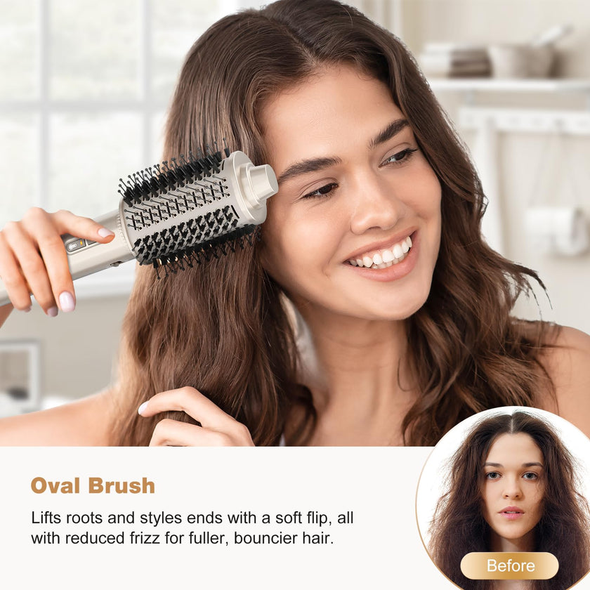 7MAGIC 7 in 1 Hair Styler & Hair Dryer Brush,110,000 RPM High-Speed Negative Ionic Hot Air Styler, 1400W Powerful Blow Dryer Brush & Multi-Style for Straight,Wavy, Curly, and Coily Hair,Champagne Gold 🍁 All In One Marketplace Canada