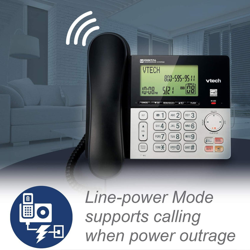 VTech CS6949-2 DECT 6.0 Corded/2-Cordless Telephone System, Black/Silver 🍁 All In One Marketplace Canada