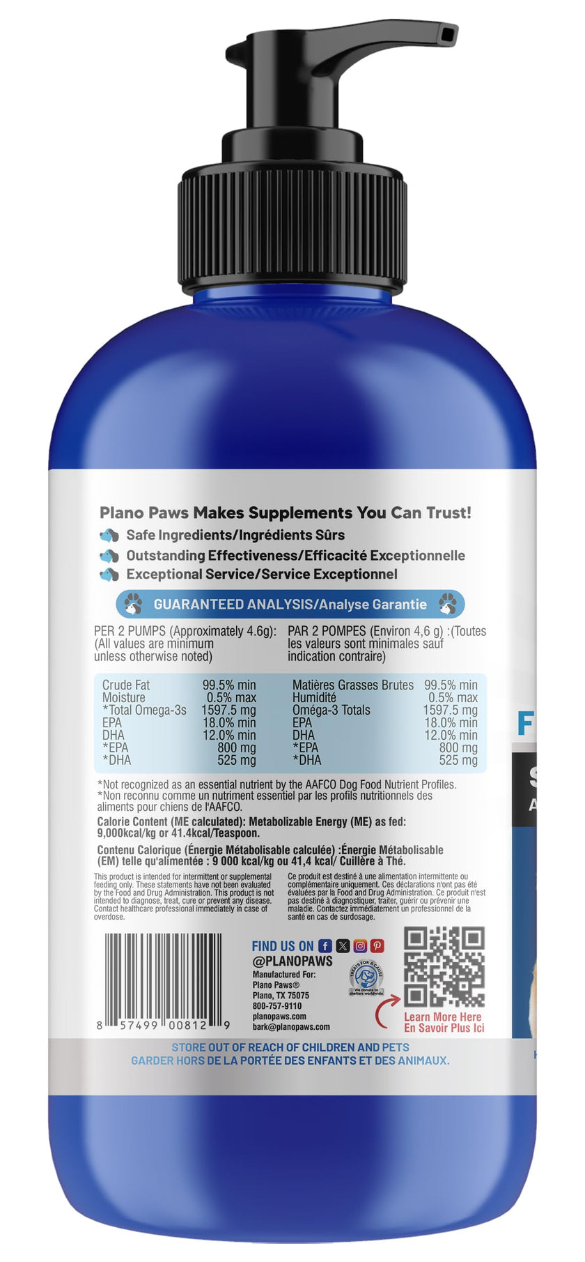 Omega 3 Fish Oil for Dogs – Liquid Fish Oil Supplement – Supports Skin & Coat, Joint Function & Overall Wellness – Easy to Serve – for All Breeds & Ages 🍁 All In One Marketplace Canada