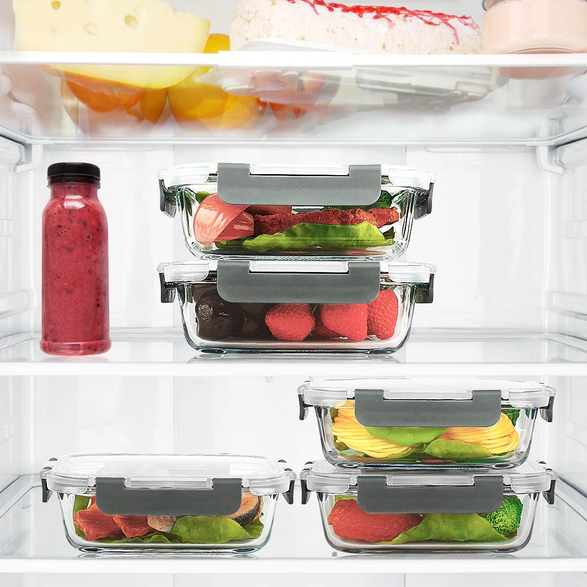 M MCIRCO 10-Pack 22 Oz Glass Meal Prep Containers with Lids - Microwave, Oven, Freezer & Dishwasher Safe 🍁 All In One Marketplace Canada