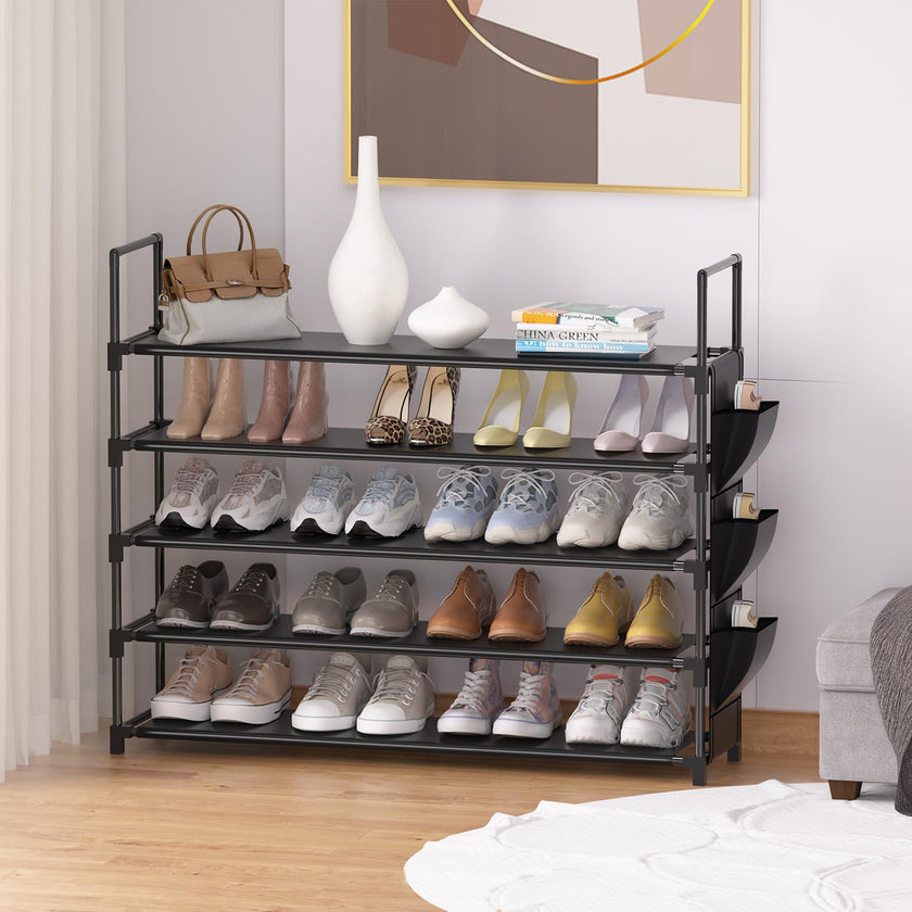 Shoe Rack 5 Tier Shoe Organizer Shoe Storage 20-25 Pairs for Closet Entryway Shoes Holder Space Saving Tall Shoes Shelf for Bedroom Garage Door 🍁 All In One Marketplace Canada