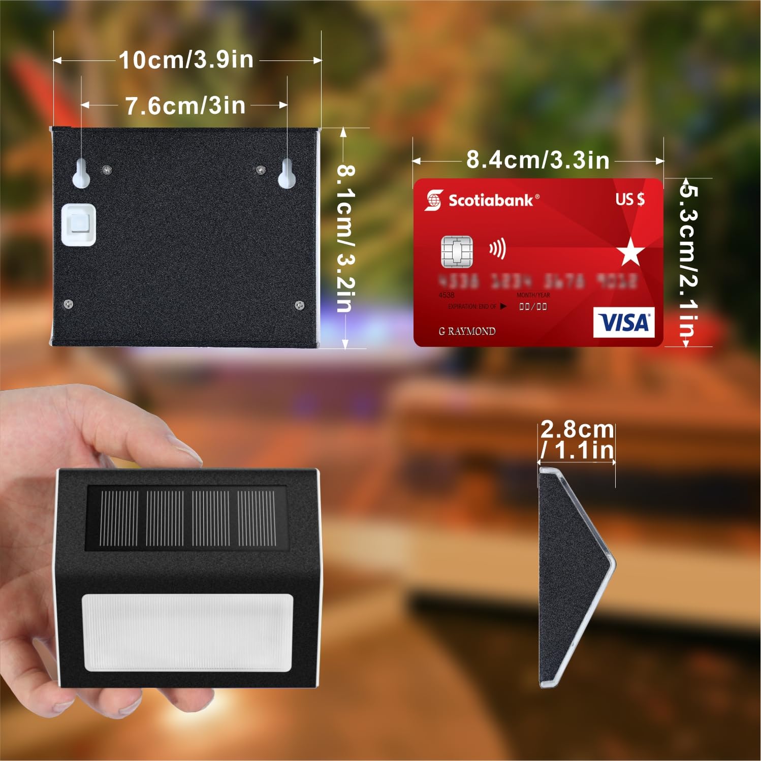 Solar Lights for Steps Decks Pathway Yard Stairs Fences, LED lamp, Rainproof, Black Metal case, 6 Pack 🍁 All In One Marketplace Canada