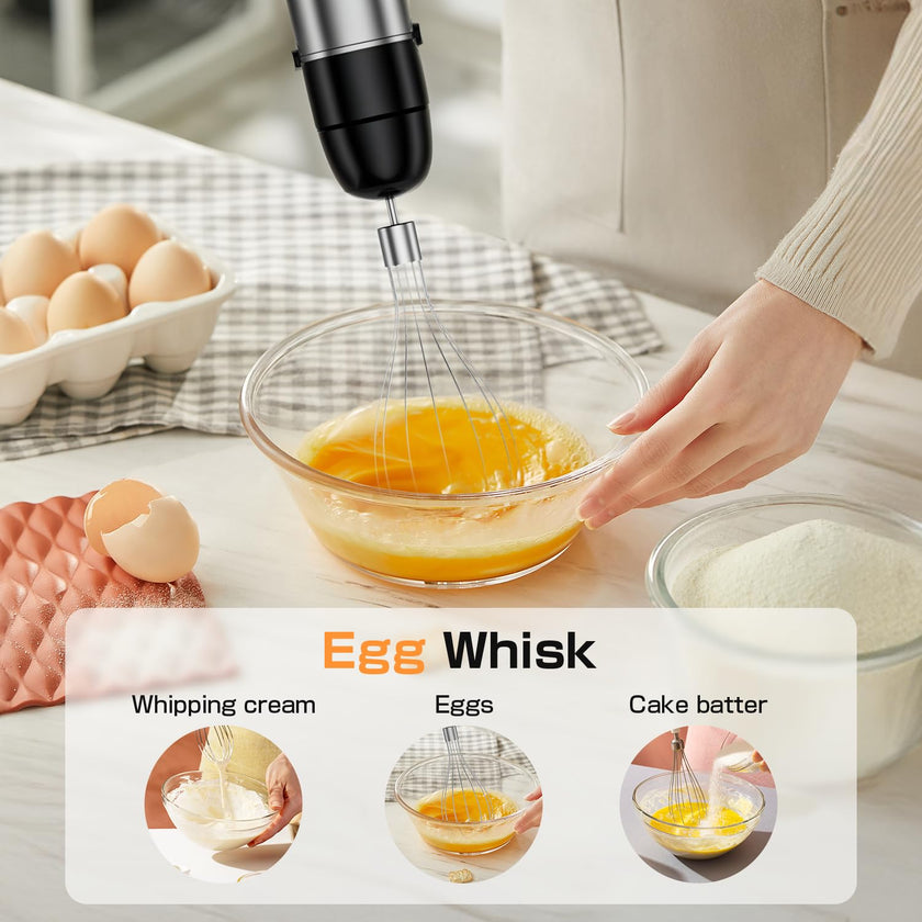 Immersion Blender Handheld 1100W - 3 in 1 Hand Blenders Set with Trigger Speed Control Stainless Steel Emulsion Stick with Whisk and Milk Frother, Emulsifier for Kitchen for Soup, Smoothie, Puree 🍁 All In One Marketplace Canada
