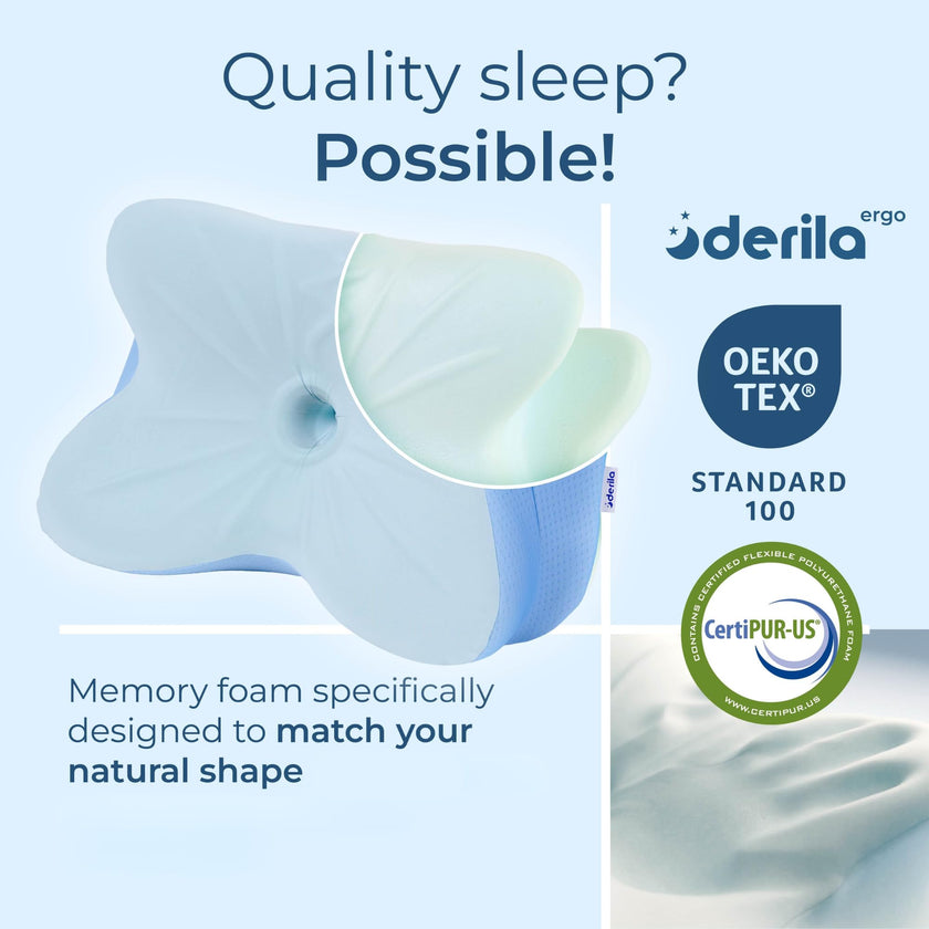 Derila Ergo Pillow Memory Foam Butterfly Neck Pillow, Side, Stomach Sleeper Pillows, oreiller Mousse memoire, Fete Des Meres Cadeaux Happy Mothers Day 21.25 x 14.17 x 4.72 inches 🍁 All In One Marketplace Canada
