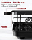 Sakugi Dish Drying Rack - Compact Dish Racks with Drain Board for Kitchen Counter, Durable Stainless Steel Dish Rack Used in Sink & on Countertop, Dark Black, Large 🍁 All In One Marketplace Canada