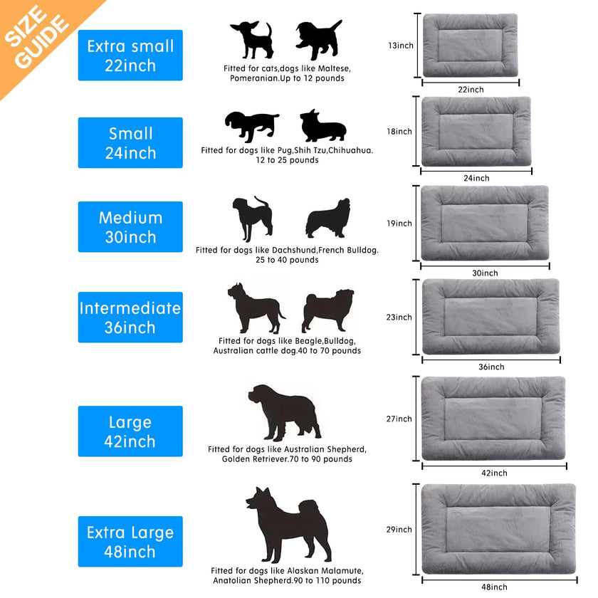 VERZEY Medium/Large Dog Bed Mat Crate Pad, 36