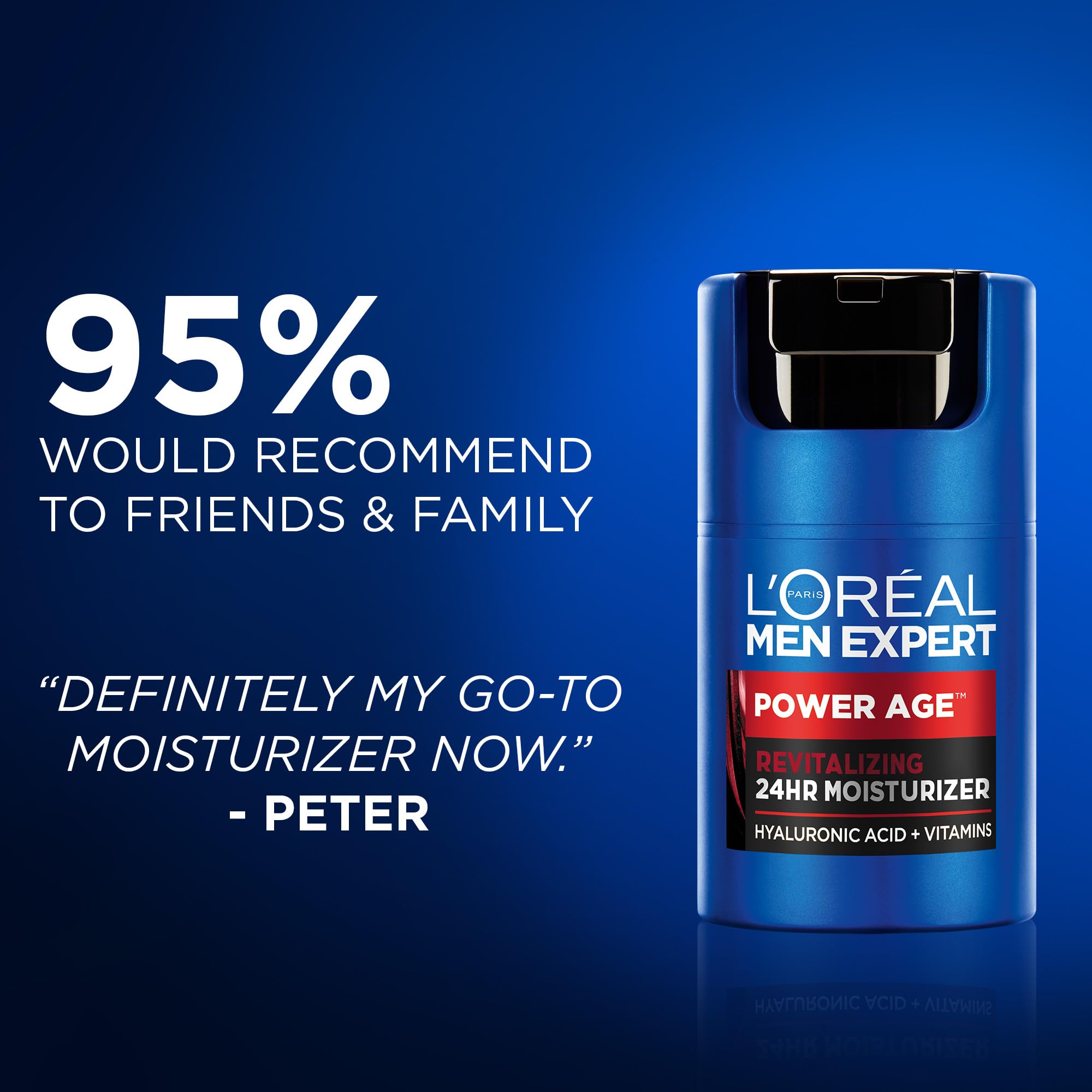 L'Oréal Paris Men Expert 24 HR Hydrating Moisturizer for Men with Hyaluronic Acid and Vitamins, Fights Signs of Aging, Power Age, Packaging May Vary, 50 mL 🍁 All In One Marketplace Canada