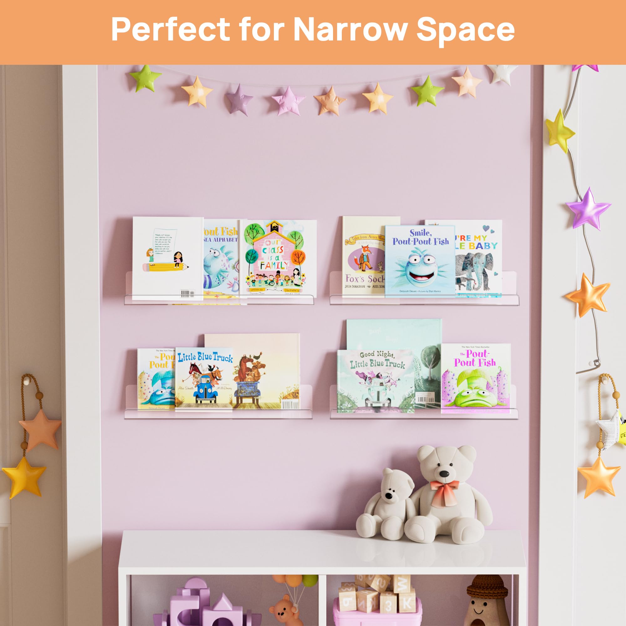 upsimples Clear Acrylic Shelves for Storage, 15