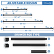SUNALLY Shower Curtain Rod Adjustable 32-75 Inch, Spring Tension Shower Pole Rods Extendable Stainless Steel Telescoping Curtain Rod for Bathroom Windows Closet, No Drilling, No Slip, No Rust, Black 🍁 All In One Marketplace Canada